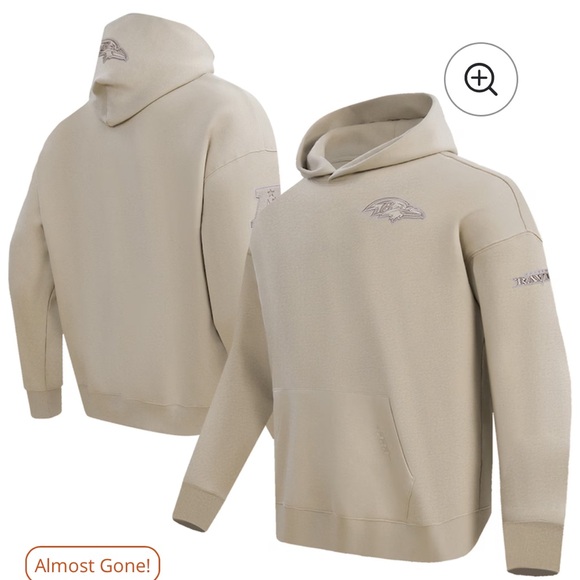 Baltimore Ravens Pro Standard Neutral Fleece Pullover Hoodie - Tan - Picture 6 of 8